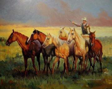 カウボーイと彼の馬 Oil Paintings